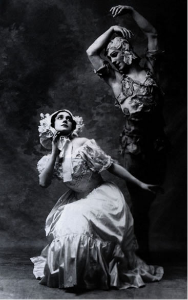 Nijinsky and Karsavina in La spectre de la rose. <b>Nijinsky and Karsavina in La spectre de la rose.</b>